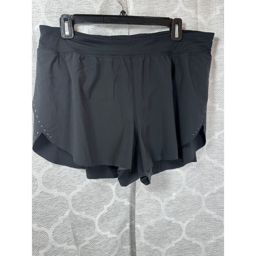 Lululemon Women's Black Running Athletic Shorts Lightweight Reflective Trim